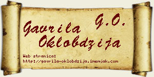 Gavrila Oklobdžija vizit kartica